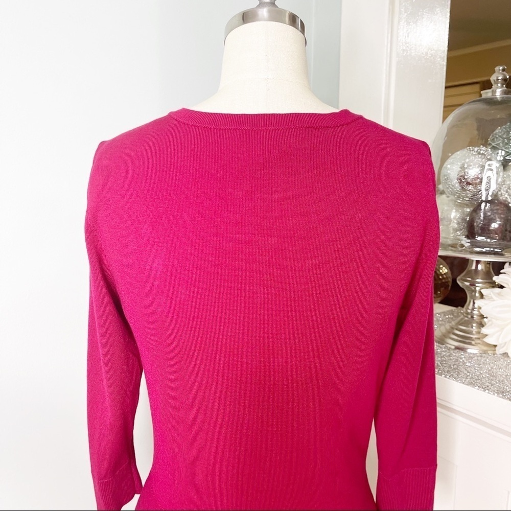White House Black Market Pink Snap Front Sweater Cardigan Size XS - Picture 7 of 12